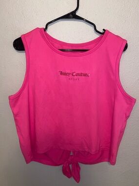 Juicy Couture Bright Pink Tie-Front Sport Tank